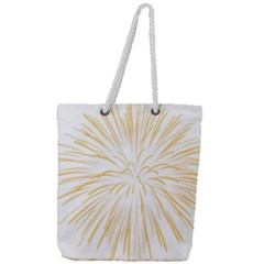 Yellow Firework Transparent Full Print Rope Handle Tote (large) by Mariart