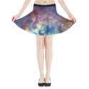 Lagoon Nebula Interstellar Cloud Pastel pink, turquoise and yellow stars Mini Flare Skirt View3