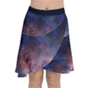 Lagoon Nebula Interstellar Cloud Pastel pink, turquoise and yellow stars Chiffon Wrap Front Skirt View1