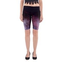 Eagle Nebula Wine Pink And Purple Pastel Stars Astronomy Yoga Cropped Leggings by genx