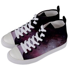 Eagle Nebula Wine Pink And Purple Pastel Stars Astronomy Women s Mid-top Canvas Sneakers by genx