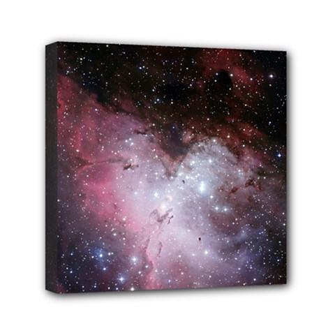 Eagle Nebula Wine Pink And Purple Pastel Stars Astronomy Mini Canvas 6  X 6  (stretched) by genx