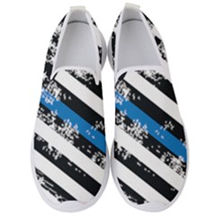 Usa Flag The Thin Blue Line I Back The Blue Usa Flag Grunge On White Background Men s Slip On Sneakers by snek