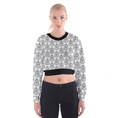 Scarab Pattern Egyptian Mythology Black And White Cropped Sweatshirt by genx
