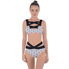 Scarab Pattern Egyptian Mythology Black And White Bandaged Up Bikini Set  by genx