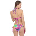 Psychedelic Succulent Sedum Turquoise And Yellow Tie It Up Bikini Set View2