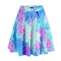 Blue And Hot Pink Succulent Underwater Sedum High Waist Skirt View1