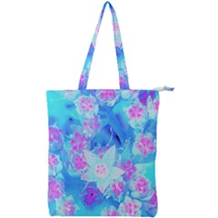 Blue And Hot Pink Succulent Underwater Sedum Double Zip Up Tote Bag by myrubiogarden