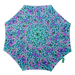 Blue And Hot Pink Succulent Sedum Flowers Detail Hook Handle Umbrellas (small) by myrubiogarden
