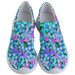 Blue And Hot Pink Succulent Sedum Flowers Detail Women s Lightweight Slip Ons by myrubiogarden