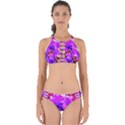 Abstract Ultra Violet Purple Iris On Red And Pink Perfectly Cut Out Bikini Set View1