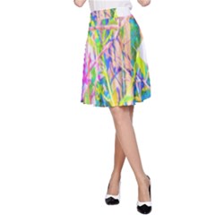 Abstract Oriental Lilies In My Rubio Garden A-line Skirt by myrubiogarden