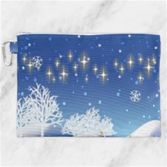 Snowflakes Snowy Landscape Reindeer Canvas Cosmetic Bag (xxl) by Wegoenart