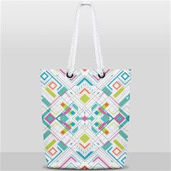 Graphic Design Geometry Shape Pattern Geometric Full Print Rope Handle Tote (small) by Wegoenart