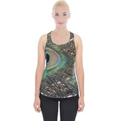 Peacock Tail Feathers Piece Up Tank Top by Wegoenart