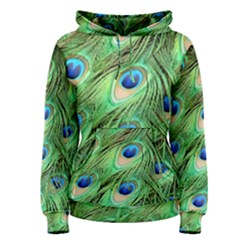 Peacock Feathers Peafowl Women s Pullover Hoodie by Wegoenart