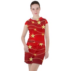 Background Christmas Decoration Drawstring Hooded Dress by Simbadda