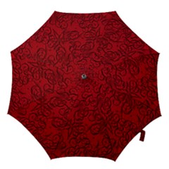 Christmas Background Red Star Hook Handle Umbrellas (medium) by Simbadda