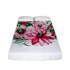 Bloom Christmas Red Flowers Fitted Sheet (full/ Double Size) by Simbadda