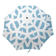 Snowflake Snow Flake White Winter Folding Umbrellas by Simbadda