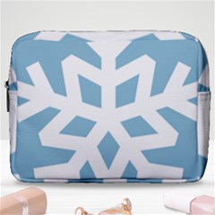 Snowflake Snow Flake White Winter Make Up Pouch (large) by Simbadda