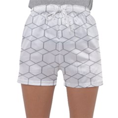 Honeycomb Pattern Black And White Sleepwear Shorts by picsaspassion