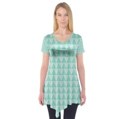 Mint Triangle Shape Pattern Short Sleeve Tunic  by picsaspassion