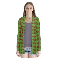 Christmas Paper Wrapping Patterns Drape Collar Cardigan by Wegoenart