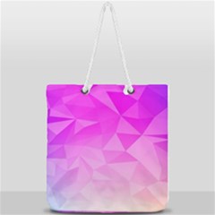 Low Poly Triangle Pattern Full Print Rope Handle Tote (large) by Wegoenart