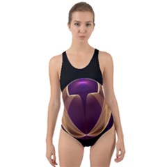Fractal Glass Ball Bright Sphere Cut-out Back One Piece Swimsuit by Wegoenart