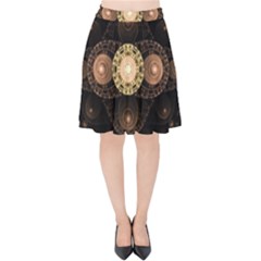 Fractal Design Pattern Fantasy Velvet High Waist Skirt by Wegoenart