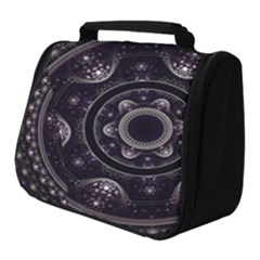Fractal Mandala Circles Purple Full Print Travel Pouch (small) by Wegoenart