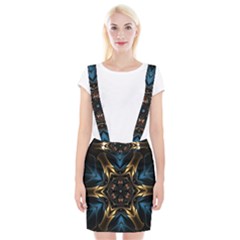 Pattern Texture Copper Teal Design Braces Suspender Skirt by Wegoenart