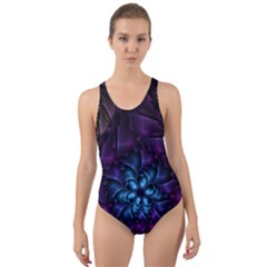 Geometry Fractal Colorful Geometric Cut-out Back One Piece Swimsuit by Wegoenart