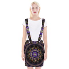 Fractal Vintage Colorful Decorative Braces Suspender Skirt by Wegoenart