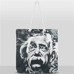Albert Einstein Street Art Full Print Rope Handle Tote (large) by Wegoenart