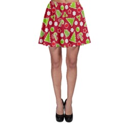 Christmas Paper Scrapbooking Pattern Skater Skirt by Wegoenart