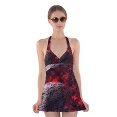 Planet Explode Space Universe Halter Dress Swimsuit  by Wegoenart