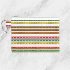 Christmas Ribbons Christmas Gold Canvas Cosmetic Bag (medium) by Wegoenart