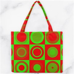 Red Green Christmas Background Mini Tote Bag by Wegoenart