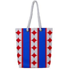 Stars Stripes July 4th Flag Blue Full Print Rope Handle Tote (small) by Wegoenart