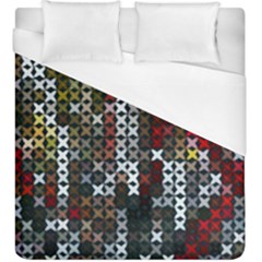 Christmas Cross Stitch Background Duvet Cover (king Size) by Wegoenart