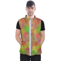 Easter Egg Colorful Texture Men s Puffer Vest by Wegoenart