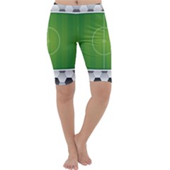 Background Sports Soccer Football Cropped Leggings  by Wegoenart