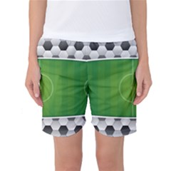 Background Sports Soccer Football Women s Basketball Shorts by Wegoenart