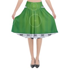 Background Sports Soccer Football Flared Midi Skirt by Wegoenart