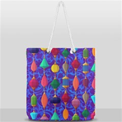 Colorful Background Stones Jewels Full Print Rope Handle Tote (large) by Wegoenart