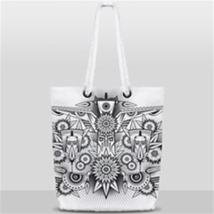 Forest Patrol Tribal Abstract Full Print Rope Handle Tote (small) by Wegoenart