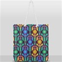 Pattern Background Bright Blue Full Print Rope Handle Tote (Large) View1