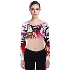  Velvet Long Sleeve Crop Top by mgfiretestedshop